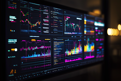 Investment success story featuring portfolio growth charts